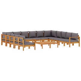 Maison exclusive - salon de jardin avec coussins 10 pcs bois d'acacia solide