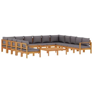Maison exclusive - salon de jardin avec coussins 10 pcs bois d'acacia solide