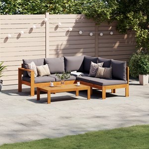 Maison exclusive - salon de jardin avec coussins 4 pcs bois d'acacia massif