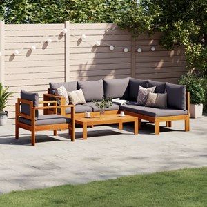 Maison exclusive - salon de jardin avec coussins 5 pcs bois d'acacia solide