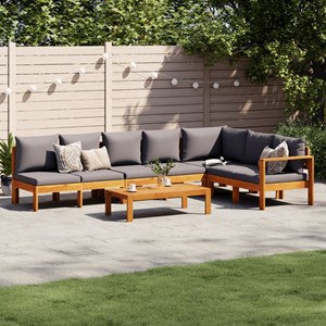 Maison exclusive - salon de jardin avec coussins 5 pcs bois d'acacia solide