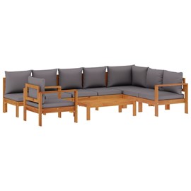 Maison exclusive - salon de jardin avec coussins 6 pcs bois d'acacia solide