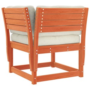 Maison exclusive - salon de jardin 4 pcs avec coussins cire marron bois pin mass