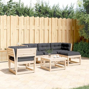 Maison exclusive - salon de jardin 5 pcs avec coussins bois de pin massif