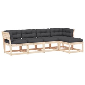 Maison exclusive - salon de jardin 5 pcs avec coussins bois de pin massif