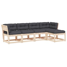 Maison exclusive - salon de jardin 5 pcs avec coussins bois de pin massif