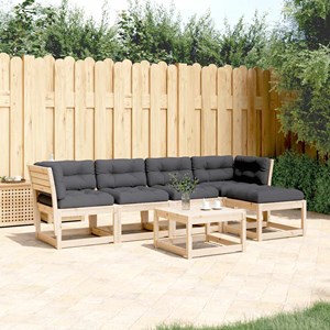 Maison exclusive - salon de jardin 5 pcs avec coussins bois de pin massif