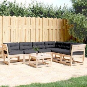 Maison exclusive - salon de jardin 6 pcs avec coussins bois de pin massif