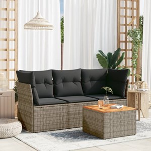 Maison exclusive - salon de jardin 4 pcs avec coussins gris résine tressée