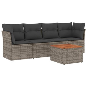 Maison exclusive - salon de jardin 5 pcs avec coussins gris résine tressée