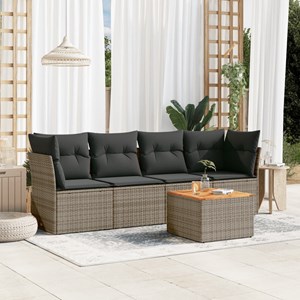 Maison exclusive - salon de jardin 5 pcs avec coussins gris résine tressée