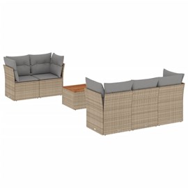 Maison exclusive - salon de jardin avec coussins 6 pcs beige résine tressée