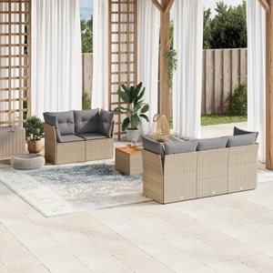 Maison exclusive - salon de jardin avec coussins 6 pcs beige résine tressée