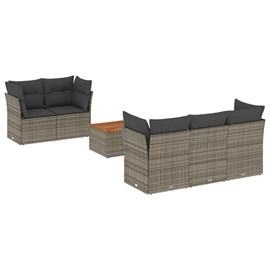 Maison exclusive - salon de jardin 6 pcs avec coussins gris résine tressée