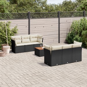 Maison exclusive - salon de jardin 7 pcs avec coussins noir résine tressée