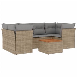 Maison exclusive - salon de jardin avec coussins 7 pcs beige résine tressée