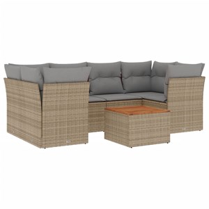 Maison exclusive - salon de jardin avec coussins 7 pcs beige résine tressée