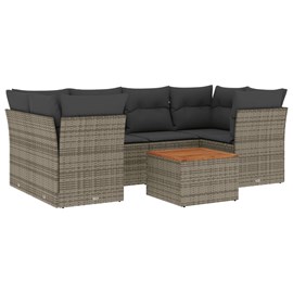 Maison exclusive - salon de jardin avec coussins 7 pcs gris résine tressée