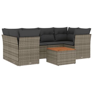 Maison exclusive - salon de jardin avec coussins 7 pcs gris résine tressée
