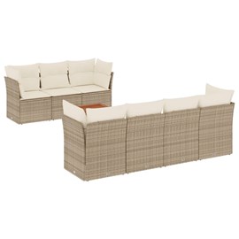 Maison exclusive - salon de jardin avec coussins 8 pcs beige résine tressée