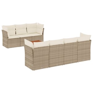 Maison exclusive - salon de jardin avec coussins 8 pcs beige résine tressée