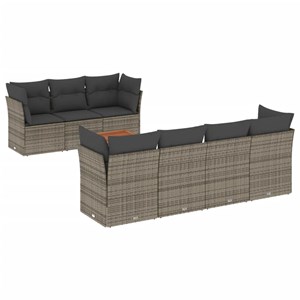 Maison exclusive - salon de jardin 8 pcs avec coussins gris résine tressée