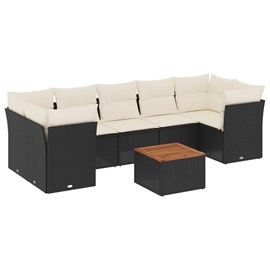 Maison exclusive - salon de jardin 8 pcs avec coussins noir résine tressée