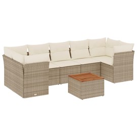 Maison exclusive - salon de jardin avec coussins 8 pcs beige résine tressée