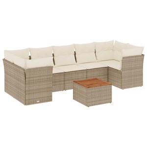 Maison exclusive - salon de jardin avec coussins 8 pcs beige résine tressée