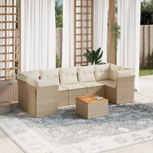 Maison exclusive - salon de jardin avec coussins 8 pcs beige résine tressée