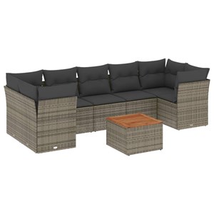 Maison exclusive - salon de jardin 8 pcs avec coussins gris résine tressée