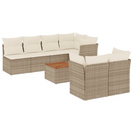 Maison exclusive - salon de jardin avec coussins 8 pcs beige résine tressée