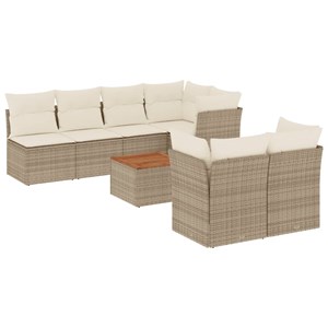 Maison exclusive - salon de jardin avec coussins 8 pcs beige résine tressée