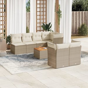 Maison exclusive - salon de jardin avec coussins 8 pcs beige résine tressée