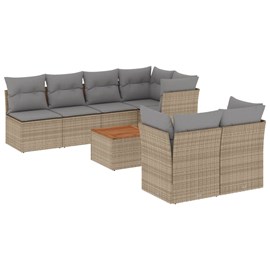 Maison exclusive - salon de jardin avec coussins 8 pcs beige résine tressée
