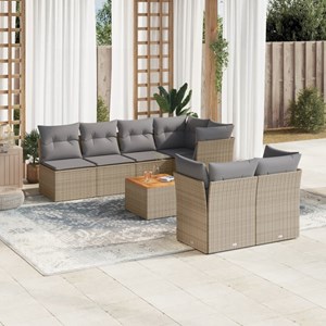 Maison exclusive - salon de jardin avec coussins 8 pcs beige résine tressée