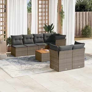 Maison exclusive - salon de jardin 8 pcs avec coussins gris résine tressée