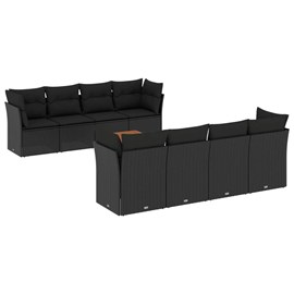 Maison exclusive - salon de jardin 9 pcs avec coussins noir résine tressée