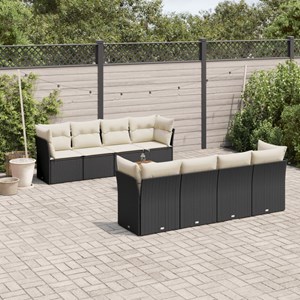 Maison exclusive - salon de jardin 9 pcs avec coussins noir résine tressée