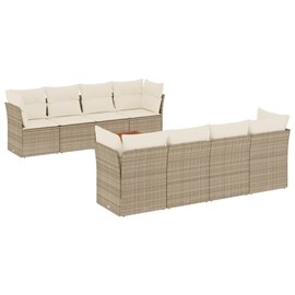 Maison exclusive - salon de jardin avec coussins 9 pcs beige résine tressée
