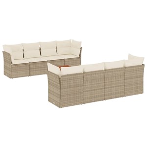 Maison exclusive - salon de jardin avec coussins 9 pcs beige résine tressée