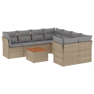Maison exclusive - salon de jardin avec coussins 9 pcs beige résine tressée