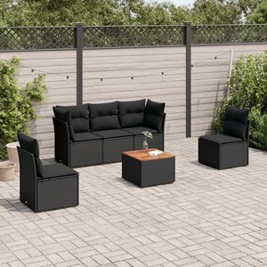 Maison exclusive - salon de jardin 6 pcs avec coussins noir résine tressée