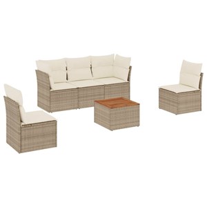 Maison exclusive - salon de jardin avec coussins 6 pcs beige résine tressée