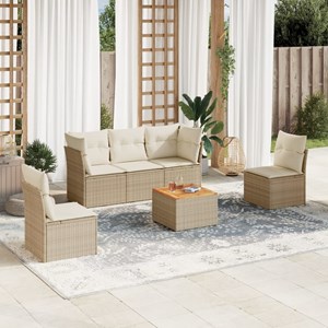 Maison exclusive - salon de jardin avec coussins 6 pcs beige résine tressée