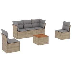Maison exclusive - salon de jardin avec coussins 6 pcs beige résine tressée