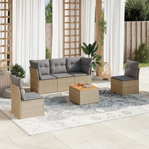 Maison exclusive - salon de jardin avec coussins 6 pcs beige résine tressée