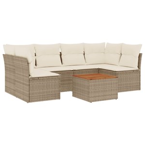 Maison exclusive - salon de jardin avec coussins 7 pcs beige résine tressée