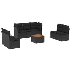 Maison exclusive - salon de jardin 8 pcs avec coussins noir résine tressée