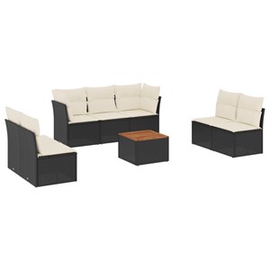 Maison exclusive - salon de jardin 8 pcs avec coussins noir résine tressée